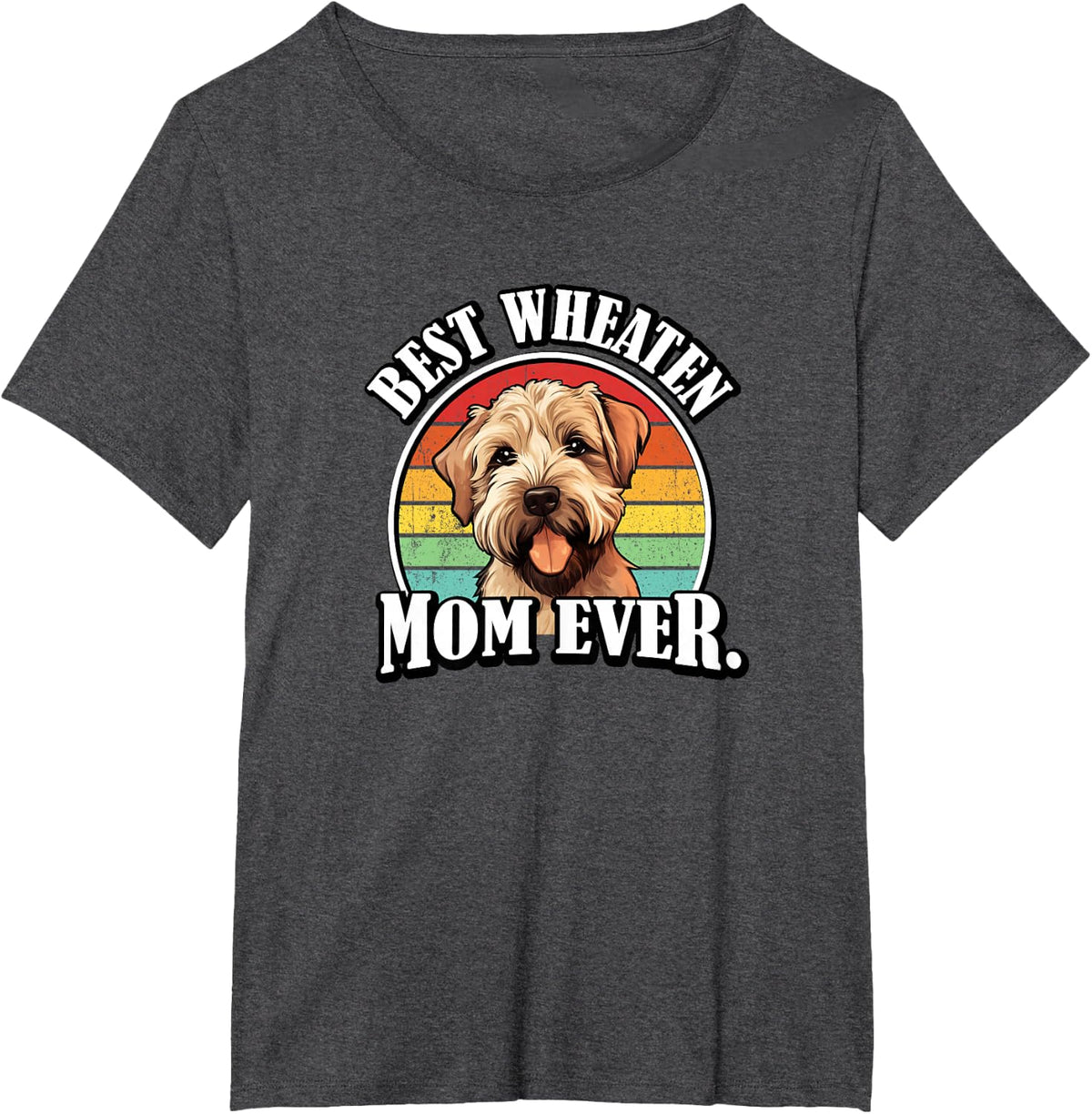Retro Vintage Womens Girls Best Wheaten Terrier Mom Lover T-Shirt - Dark Heather Grey
