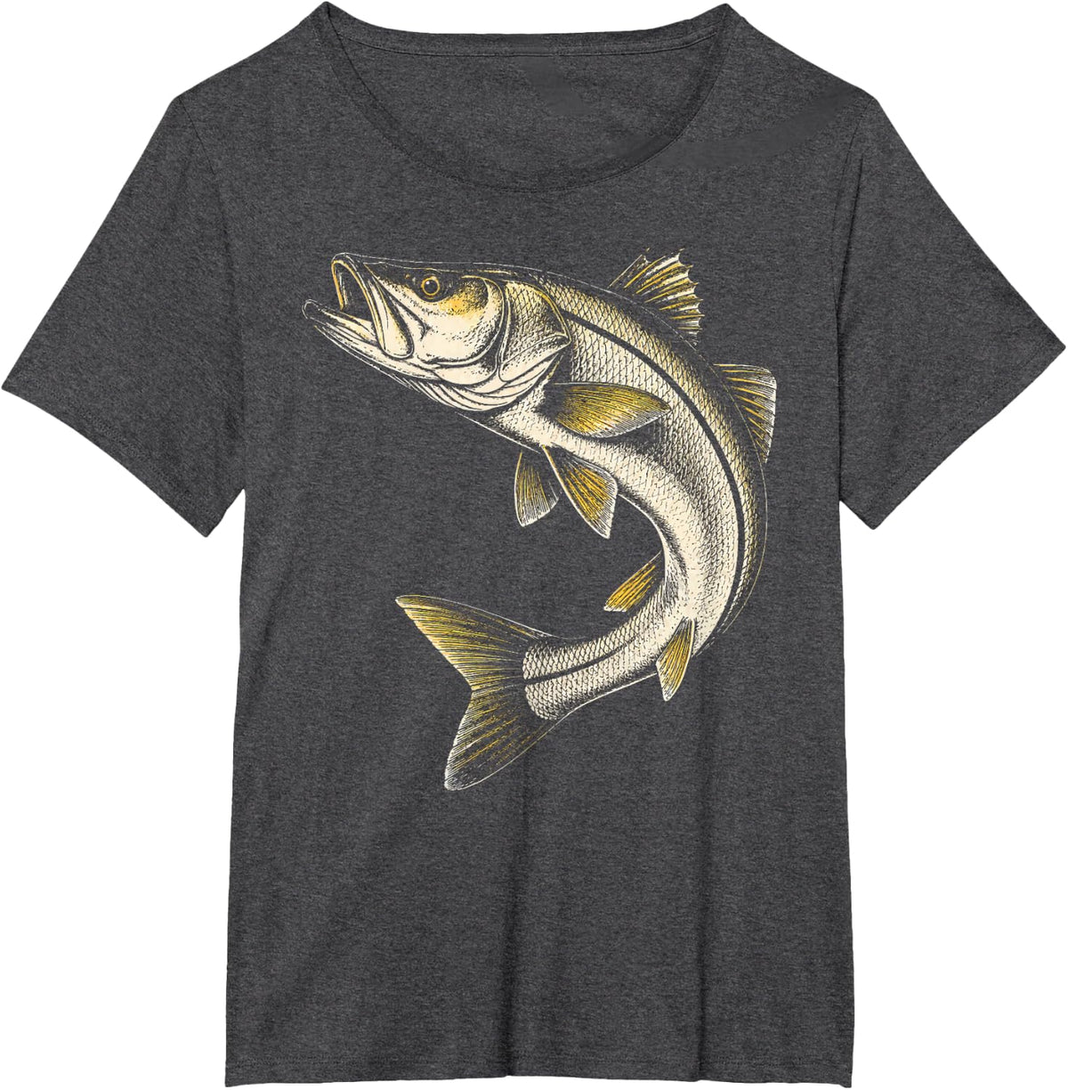 Snook Fishing Coastal Gamefish Badge Angler Gift T-Shirt - Dark Heather Grey