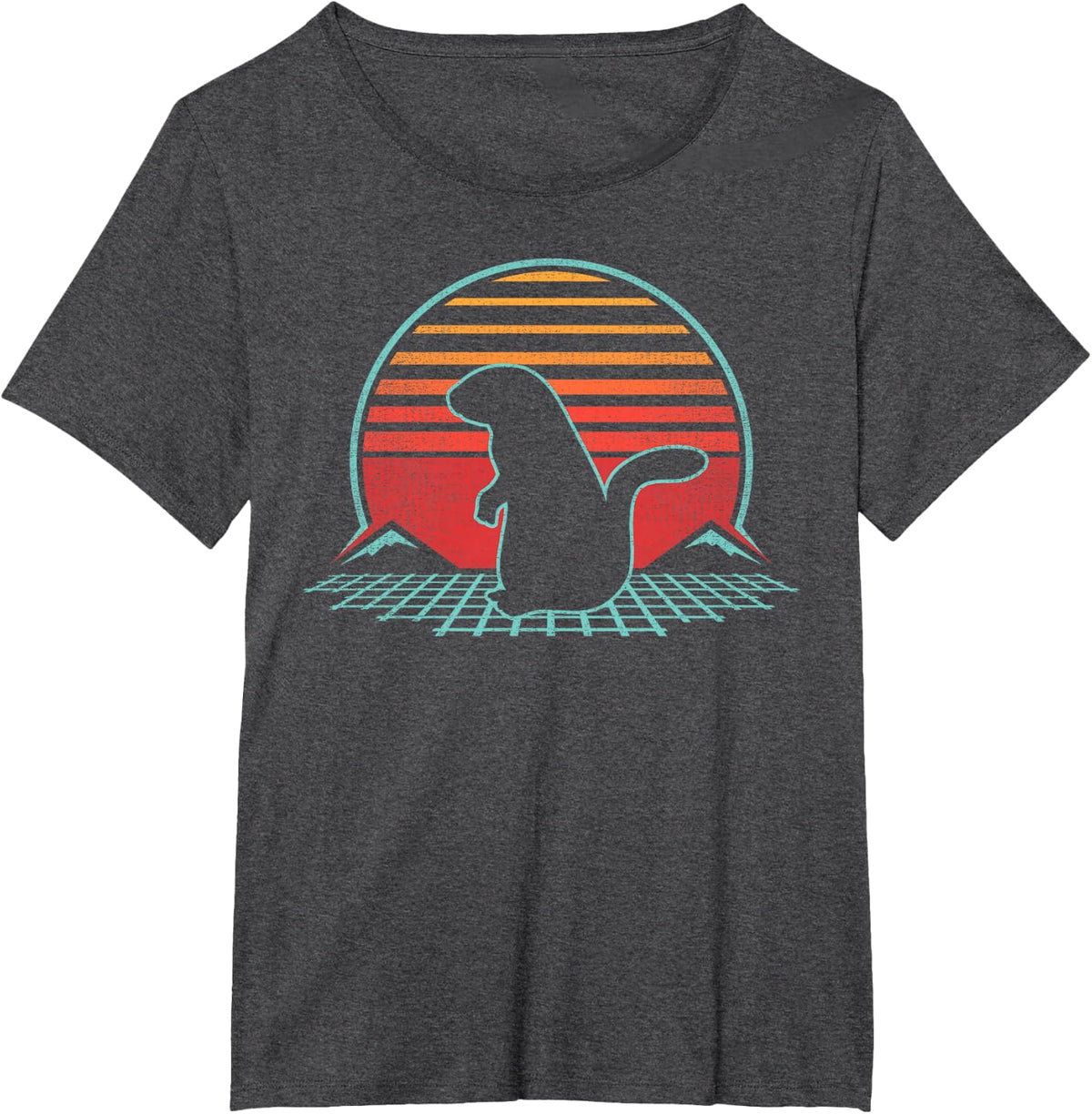 Groundhog Day Animal Retro Vintage 80s Style T-Shirt - Dark Heather Grey