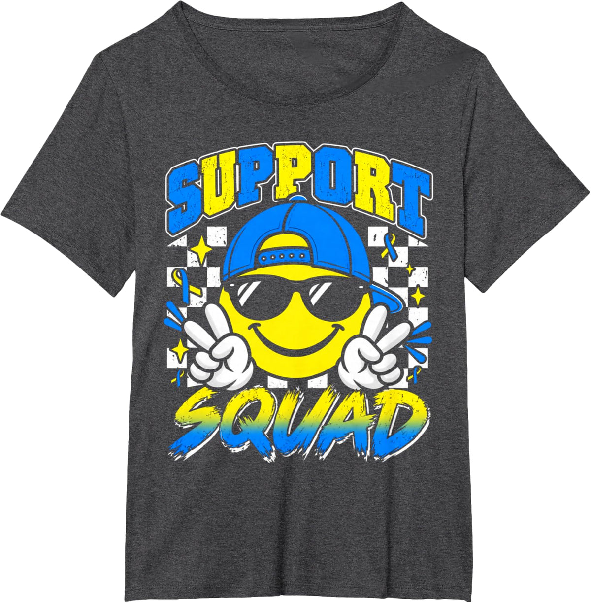 Support Squad Down Syndrome Awareness Day Men Women T-Shirt - Dark Heather Grey