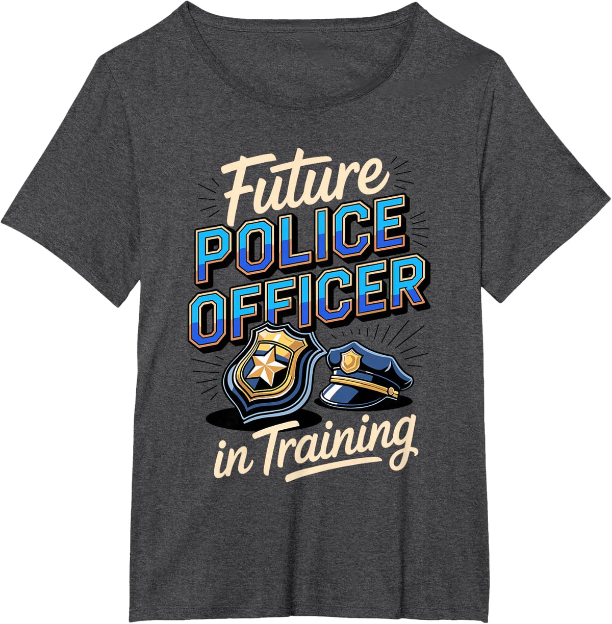 Future Police Officer in Training Law Enforcement T-Shirt - Dark Heather Grey
