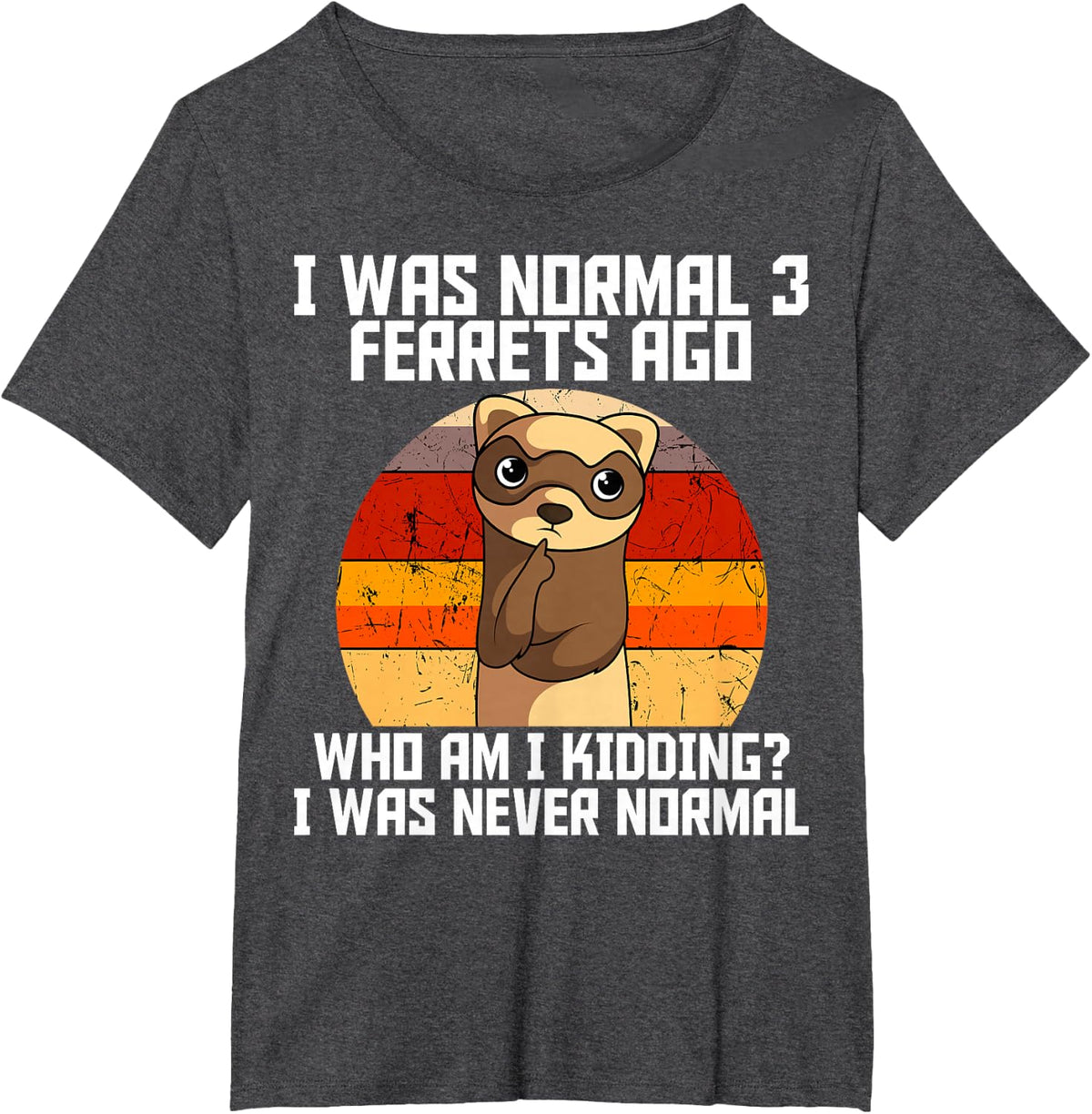 Ferret Retro Vintage Animal Lover T-Shirt - Dark Heather Grey