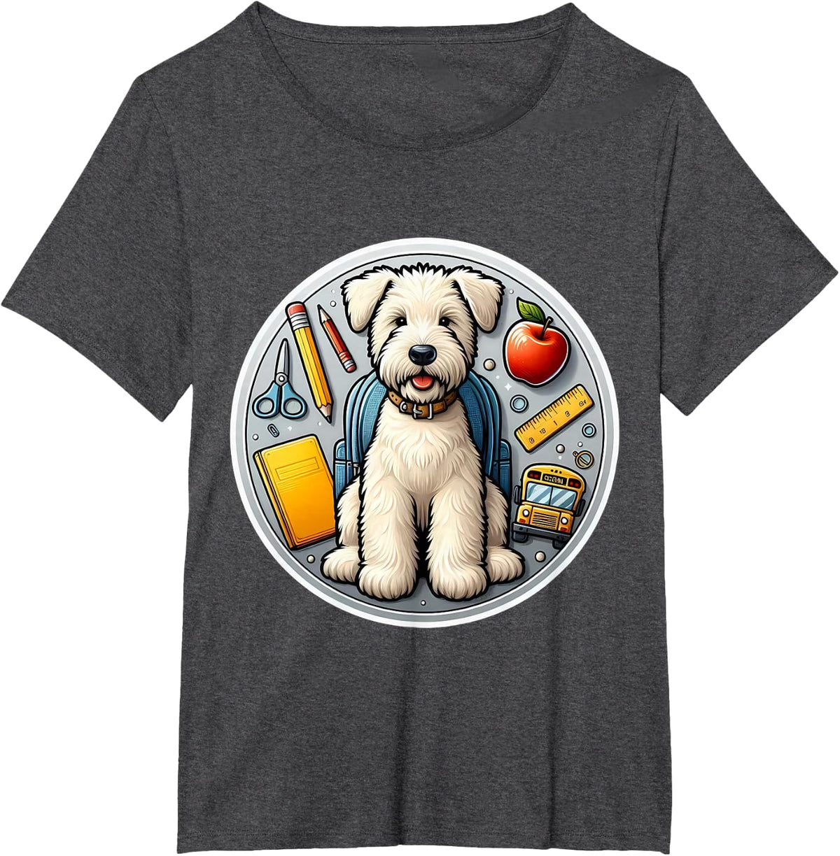 Back To School Soft Coated Wheaten Terrier Dog Boy Girl Kids T-Shirt - Dark Heather Grey