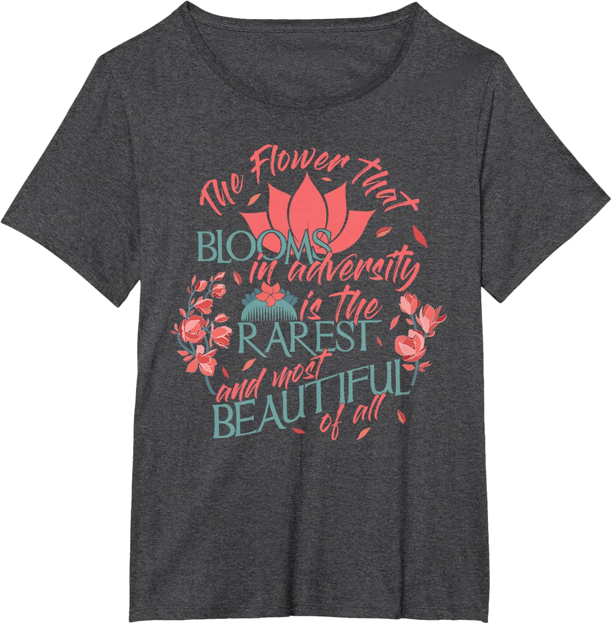 Flower That Blooms In Adversity Teacher Special Education T-Shirt - Dark Heather Grey