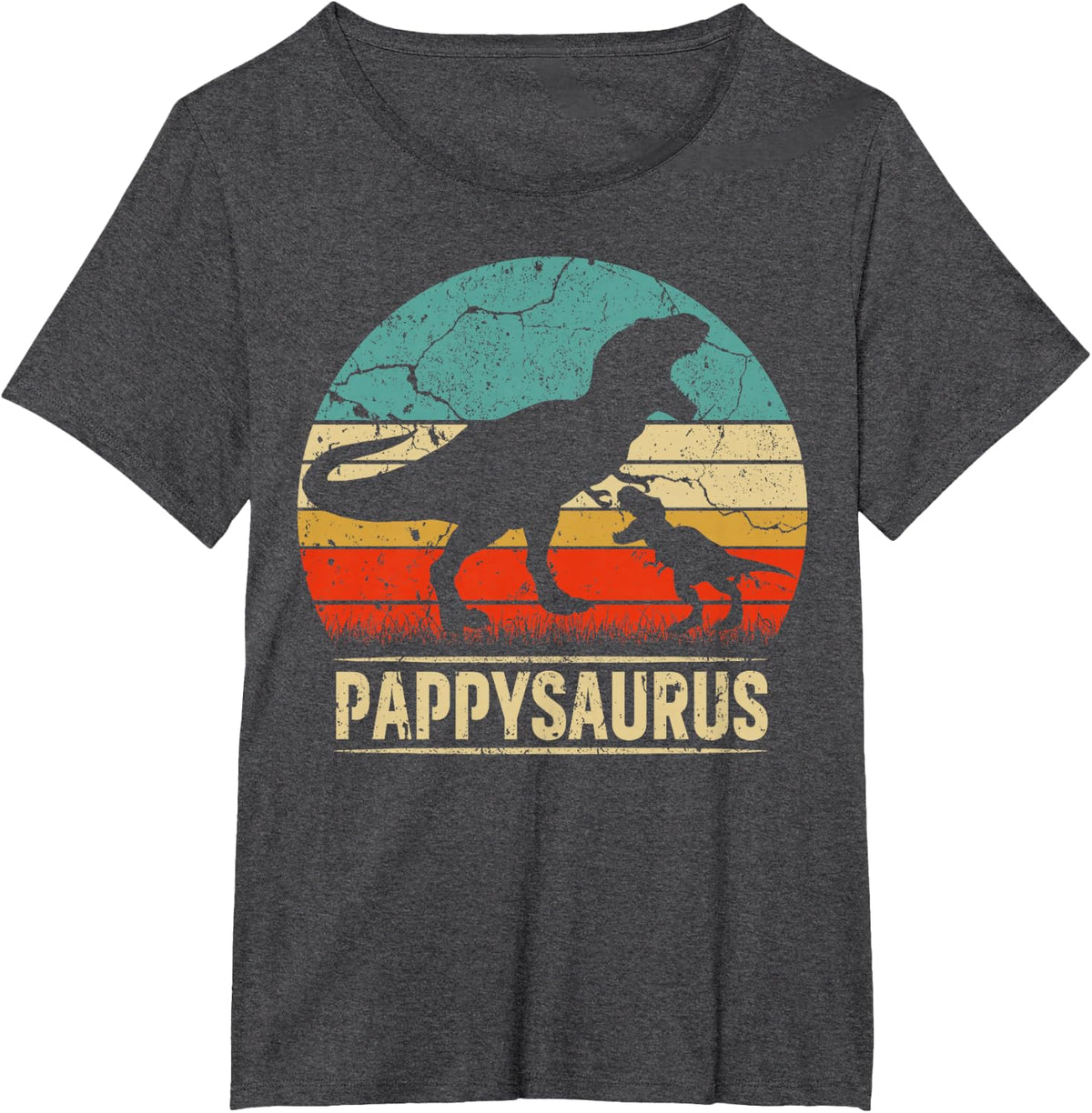 Pappysaurus T Rex Dinosaur Pappy Saurus Family Matching T-Shirt - Dark Heather Grey