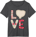 Valentine Day Medical Plaster Patch Funny Wound Care Nurse T-Shirt - Dark Heather Grey