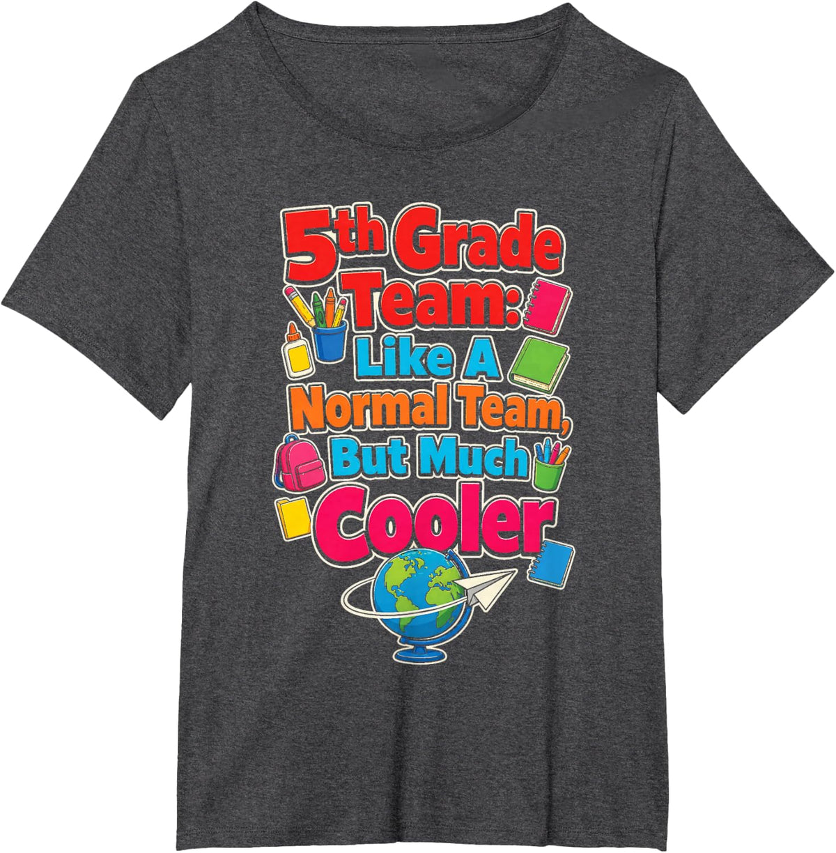 5th Grade Team Like A Normal Team But Much Cooler Kids T-Shirt - Dark Heather Grey