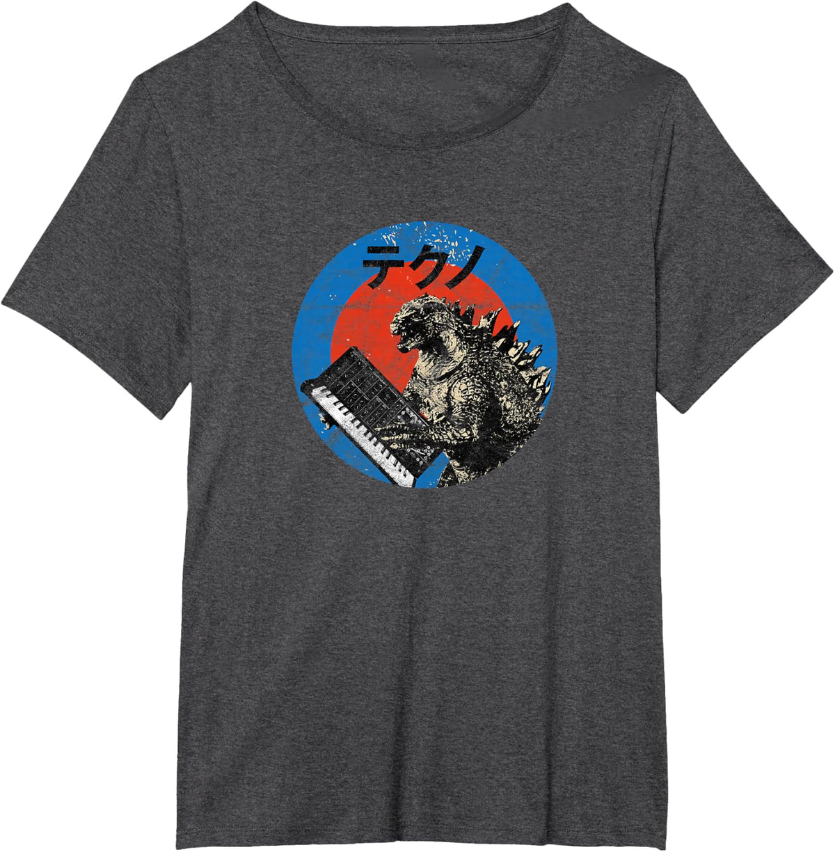 Vintage Japanese Synth Monster Retro Analog Synthesizer ADSR T-Shirt - Dark Heather Grey