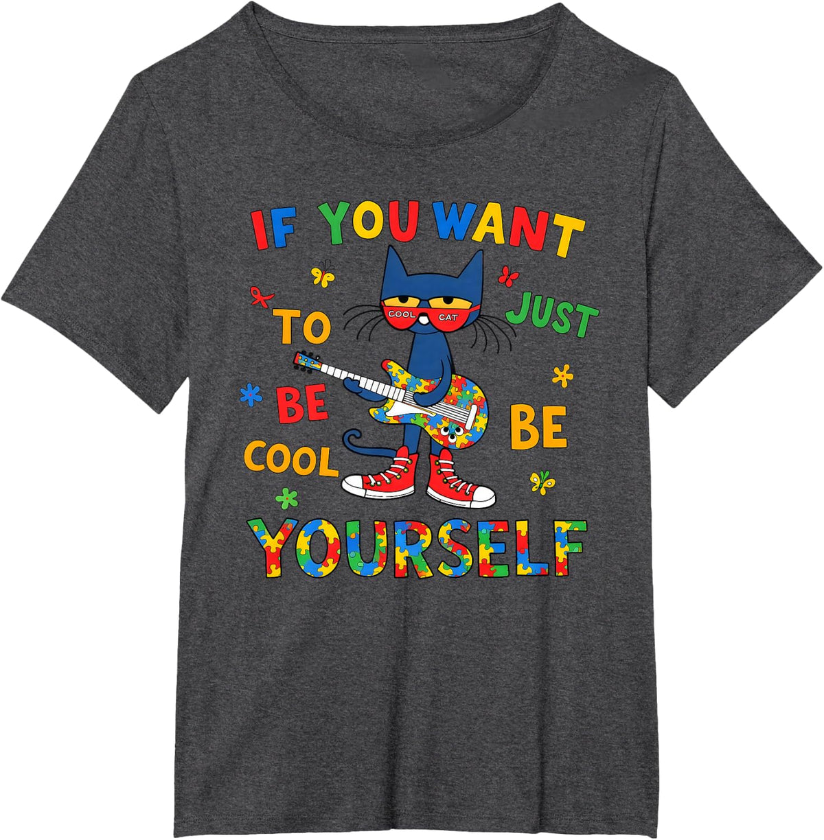 If You Want to Be Cool Just Be Yourself Health Matters Tee T-Shirt - Dark Heather Grey