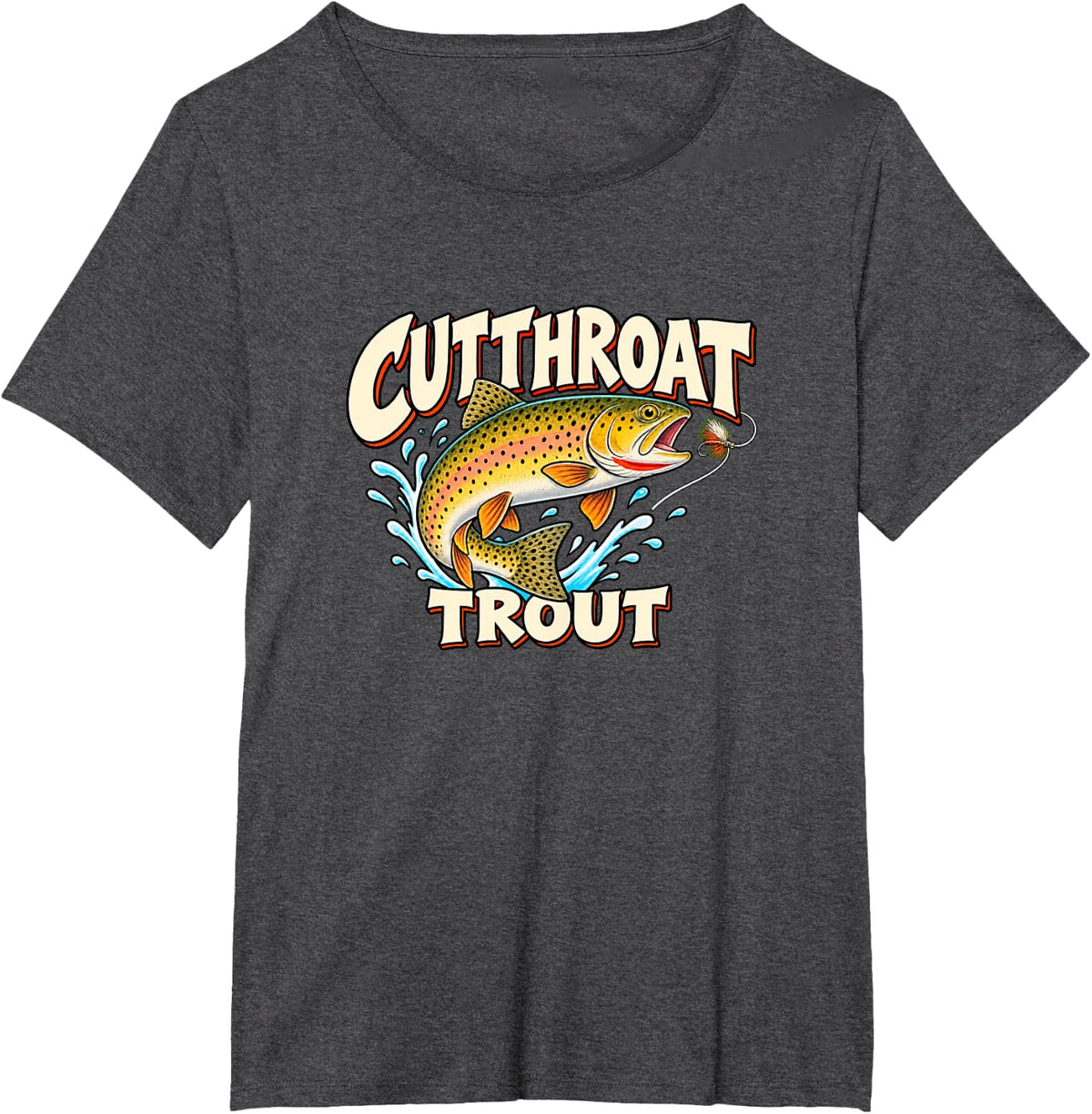 Cutthroat Trout Fly Fishing Species Angler Humor T-Shirt - Dark Heather Grey