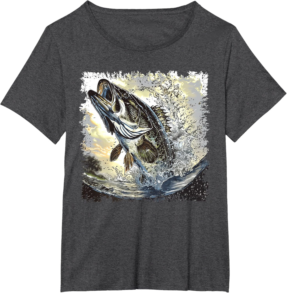 Fishing for Bass Fishing Bass Whisperer T-Shirt - Dark Heather Grey