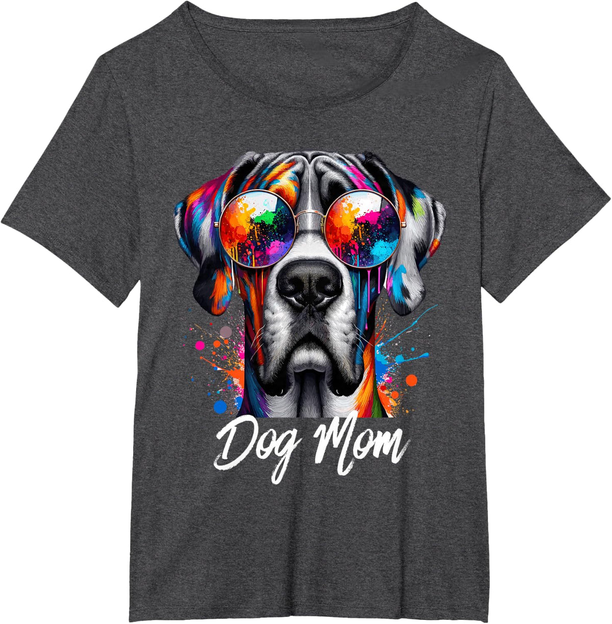 Cool Great Dane Owners Dog Mom for Dog lovers Dog pop art T-Shirt - Dark Heather Grey