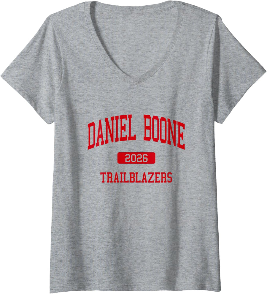Womens Daniel Boone High School Class of 2026 Gray TN V-Neck T-Shirt - Heather Grey