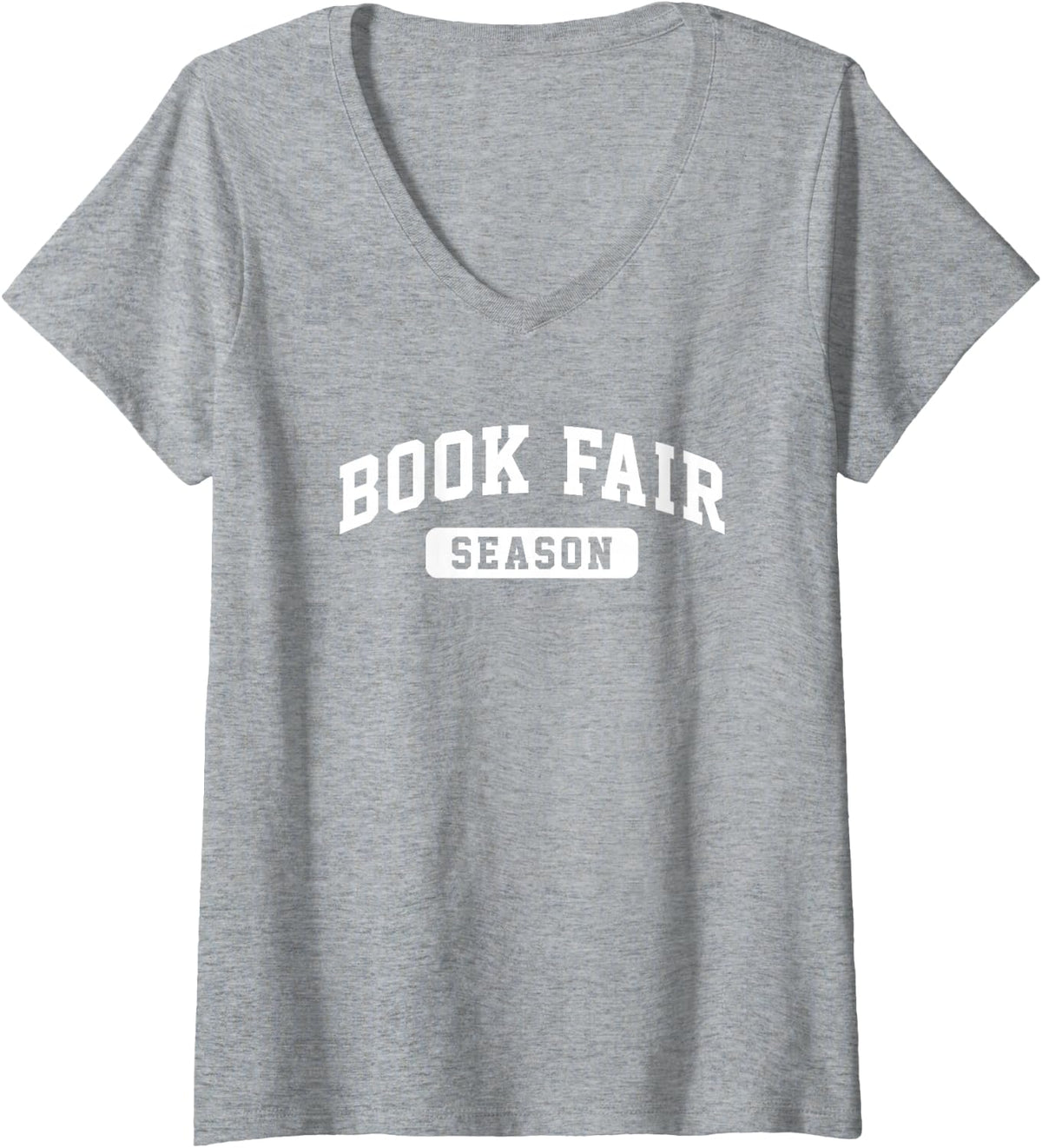 Women's Varsity Style Book Fair Season V-Neck T-Shirt - Heather Grey