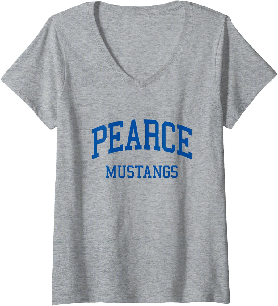 Womens Pearce High School HS Richardson TX Retro V-Neck T-Shirt - Heather Grey