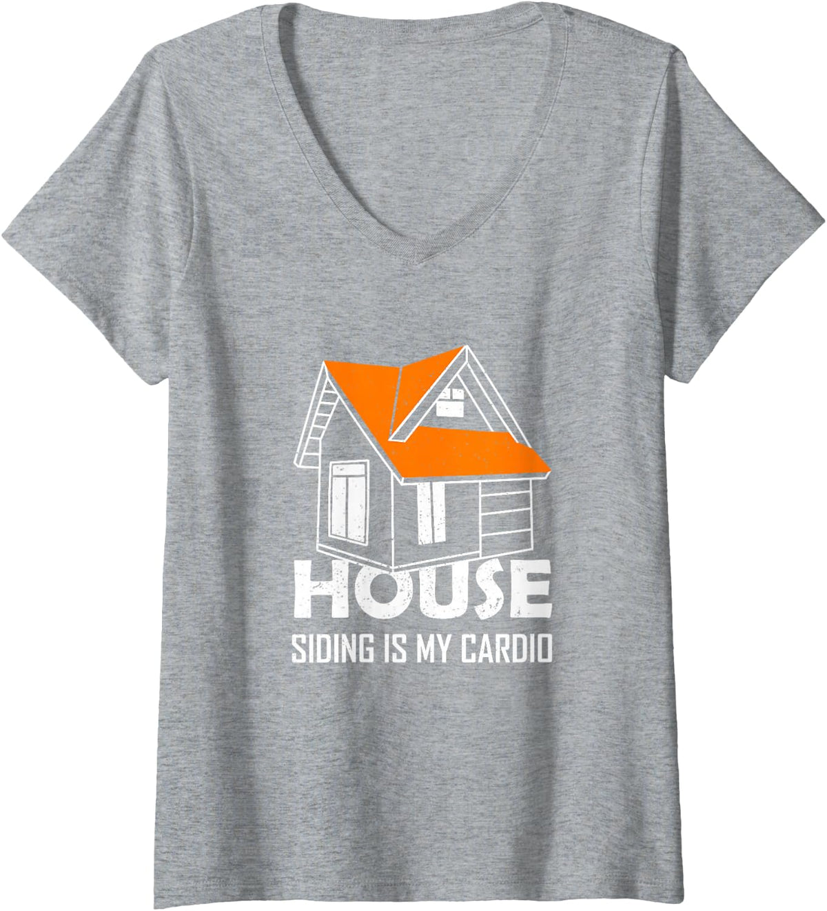 Women's House Vinyl Siding Woodwork Carpentry Exterior Architecture V-Neck T-Shirt - Heather Grey