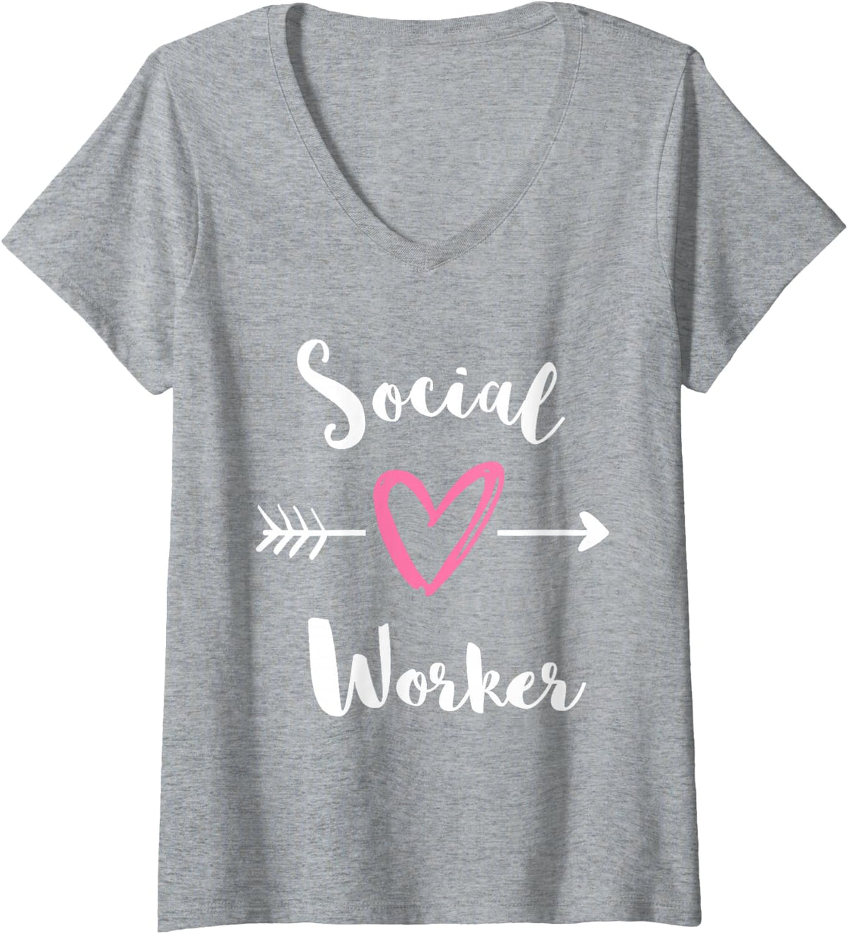 Women's Social Worker Social Services School Social Worker Lover V-Neck T-Shirt - Heather Grey