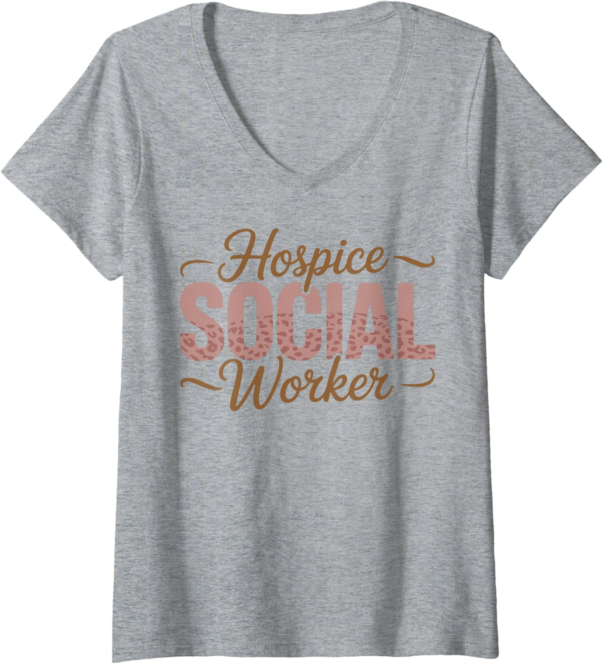 Women's Hospice Social Worker Professional Pride for Caseworkers V-Neck T-Shirt - Heather Grey