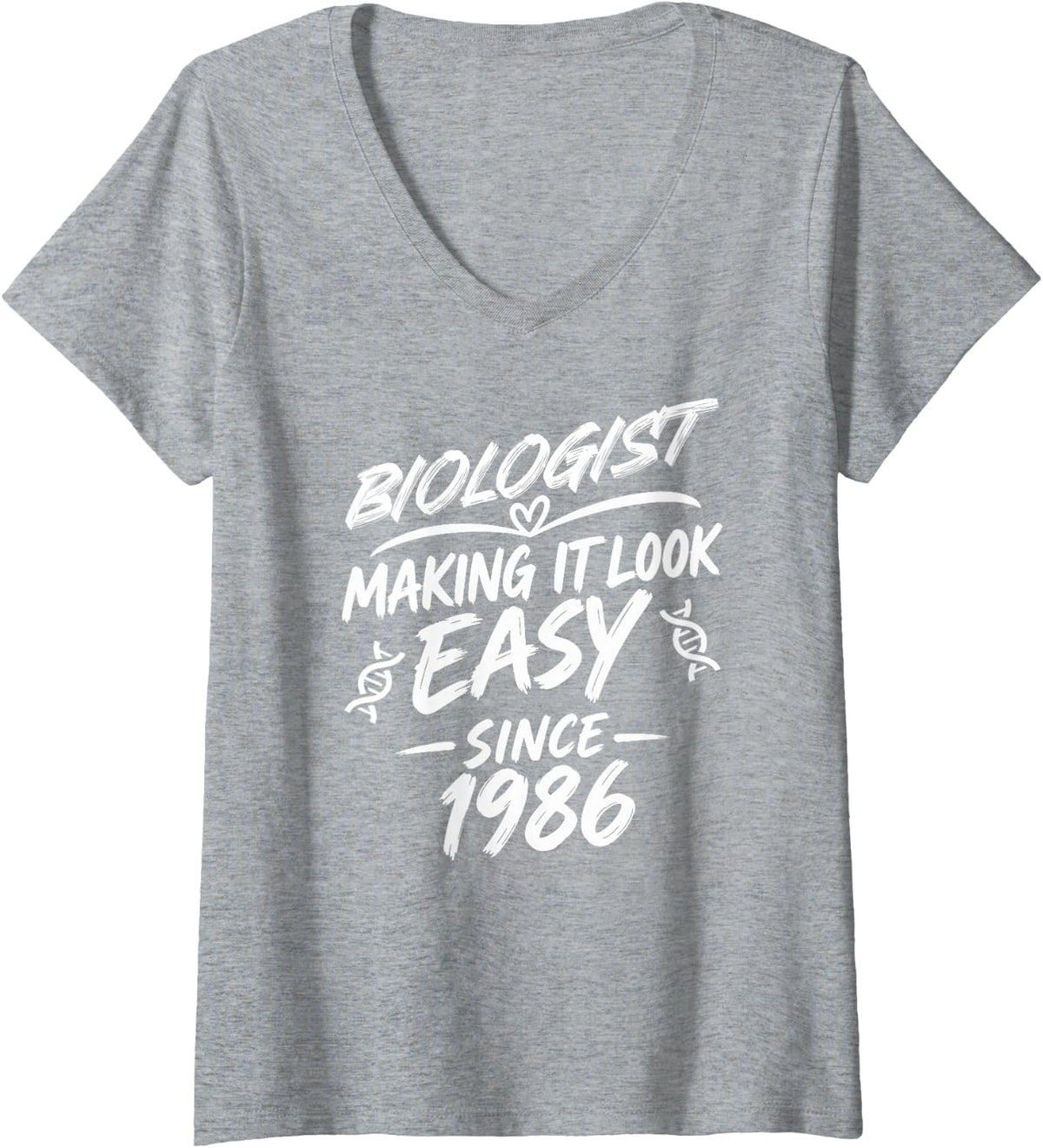 Women's Biologist 40th Birthday Anniversary, Perfect Biologist V-Neck T-Shirt - Heather Grey