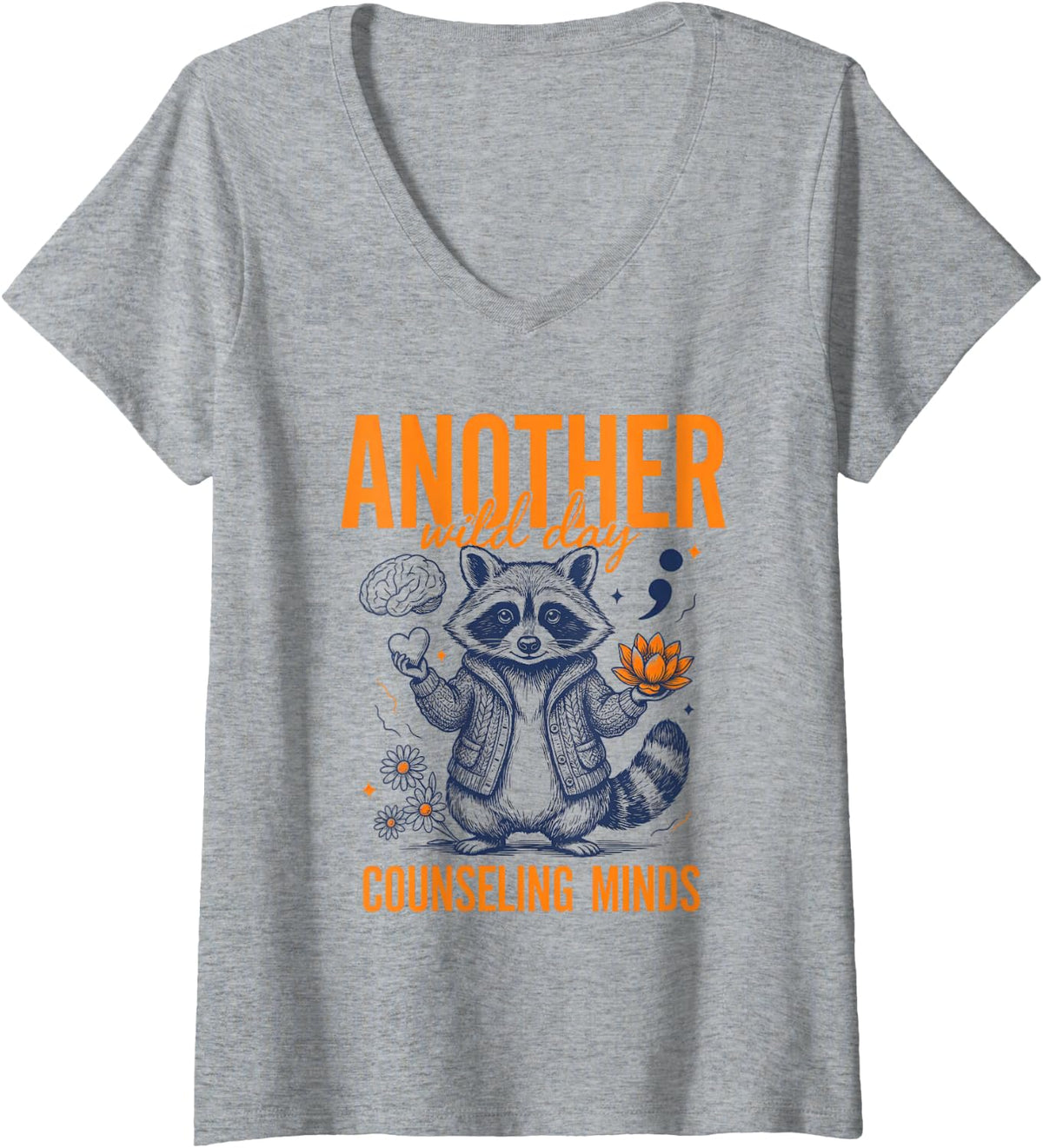 Women's Mental Health Counselor Psychotherapist Counseling Therapy V-Neck T-Shirt - Heather Grey