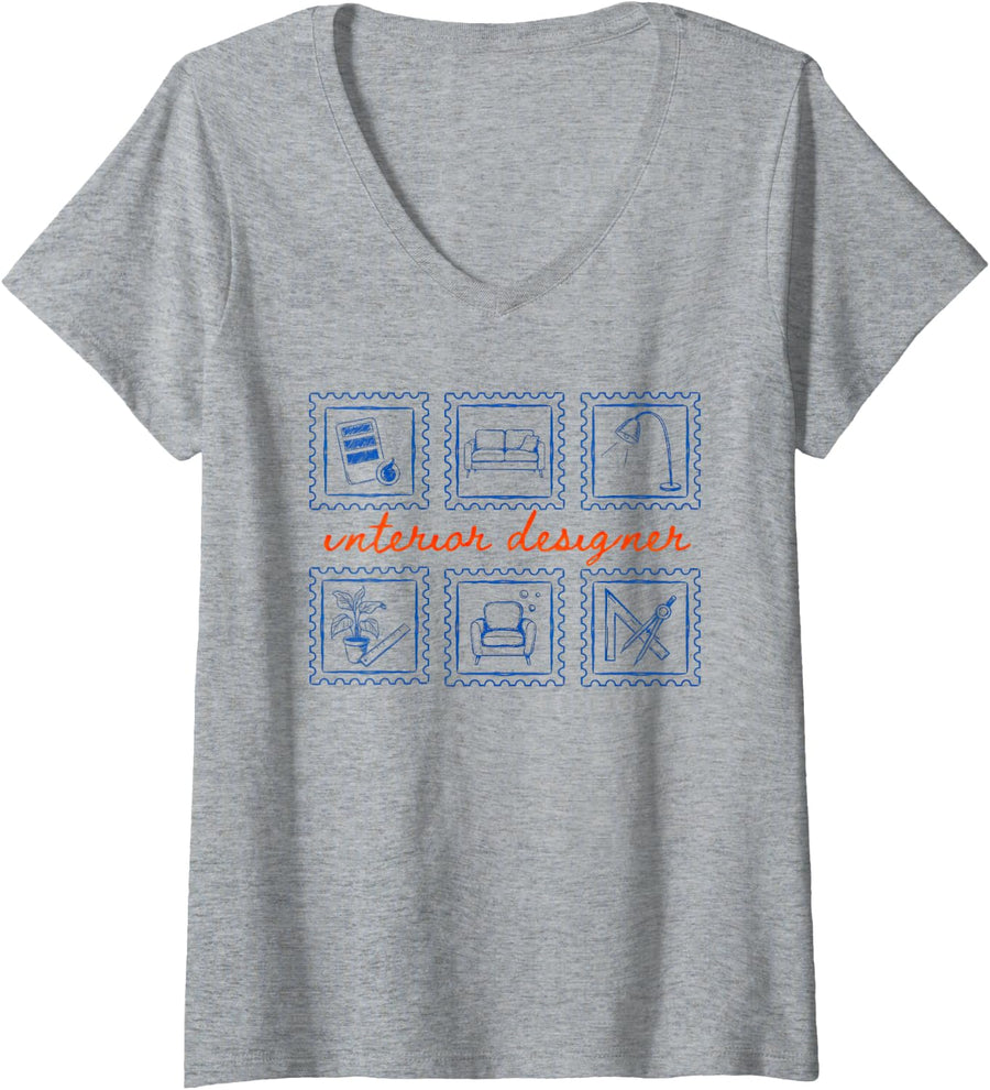 Women's Interior Designer Interior Design Designers V-Neck T-Shirt - Heather Grey