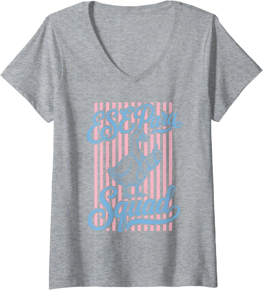 Women's ESE para Squad Paraprofessional Teacher V-Neck T-Shirt - Heather Grey