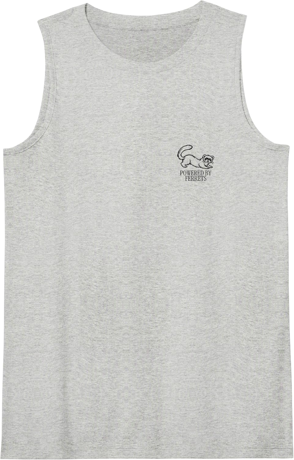 Powered By Ferrets Minimalist Ferret Owner Pet Lover Humor Sleeveless Tank Top - Heather Grey