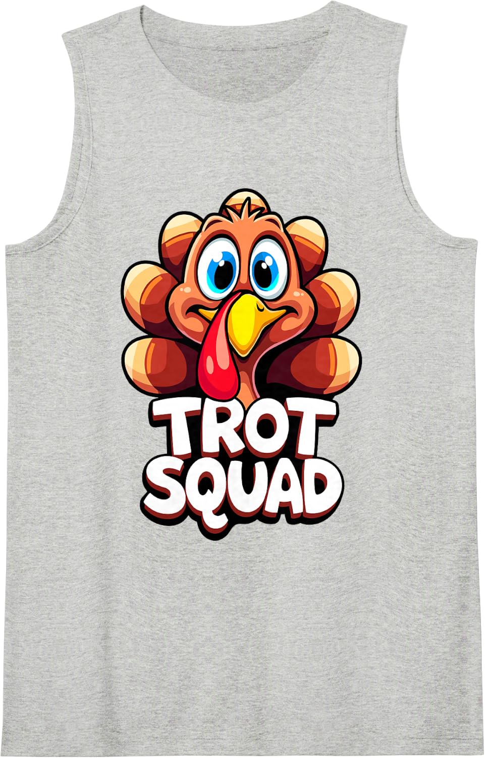 Trot Squad Thanksgiving Turkey Day Funny Family Dinner Sleeveless Tank Top - Heather Grey