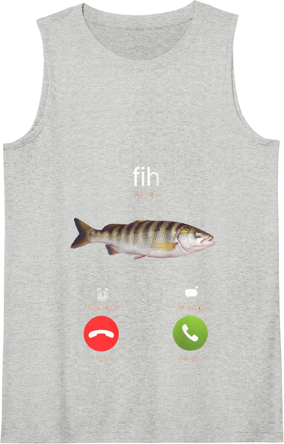 Fih Tshirt Shoes Fish Funny Misspelled Fish Meme Fih Humor Tank Top - Heather Grey