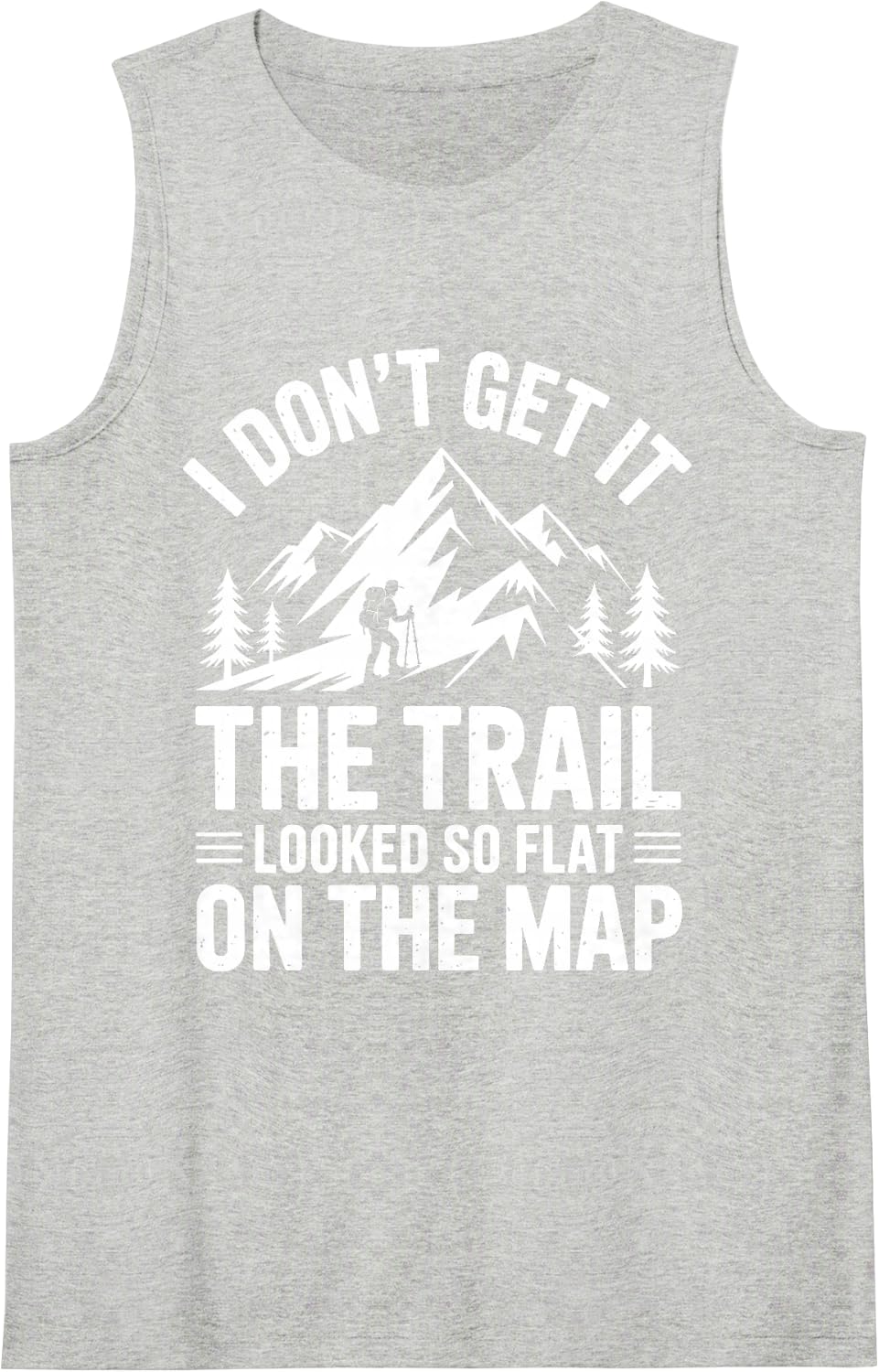 Best Hiking Art for Men Women Outdoor Hike Gear Hiker Hiking Sleeveless Tank Top - Heather Grey