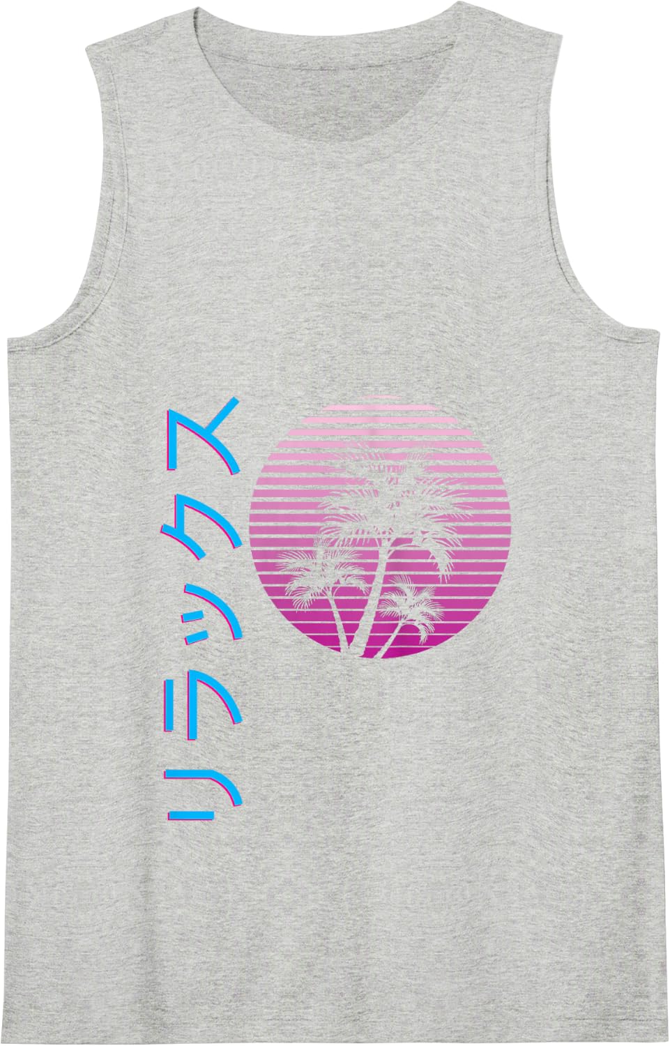 Vaporwave Aesthetic Japanese Relax Tank Top - Heather Grey