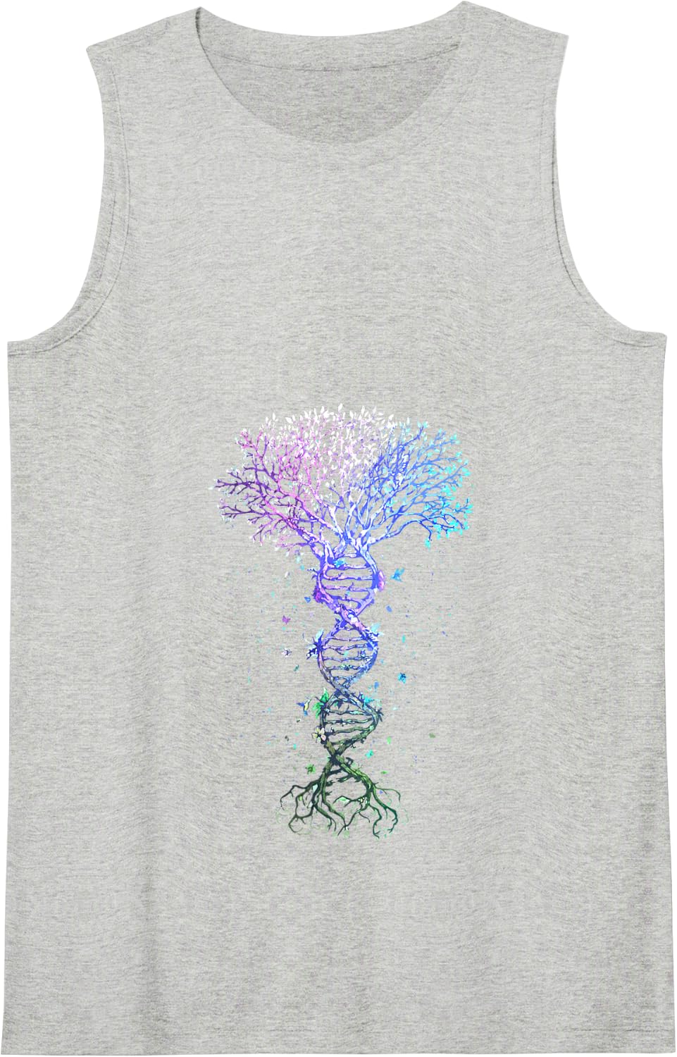 DNA Tree Life Earth Genetics Biologist Science Gift Tank Top - Heather Grey