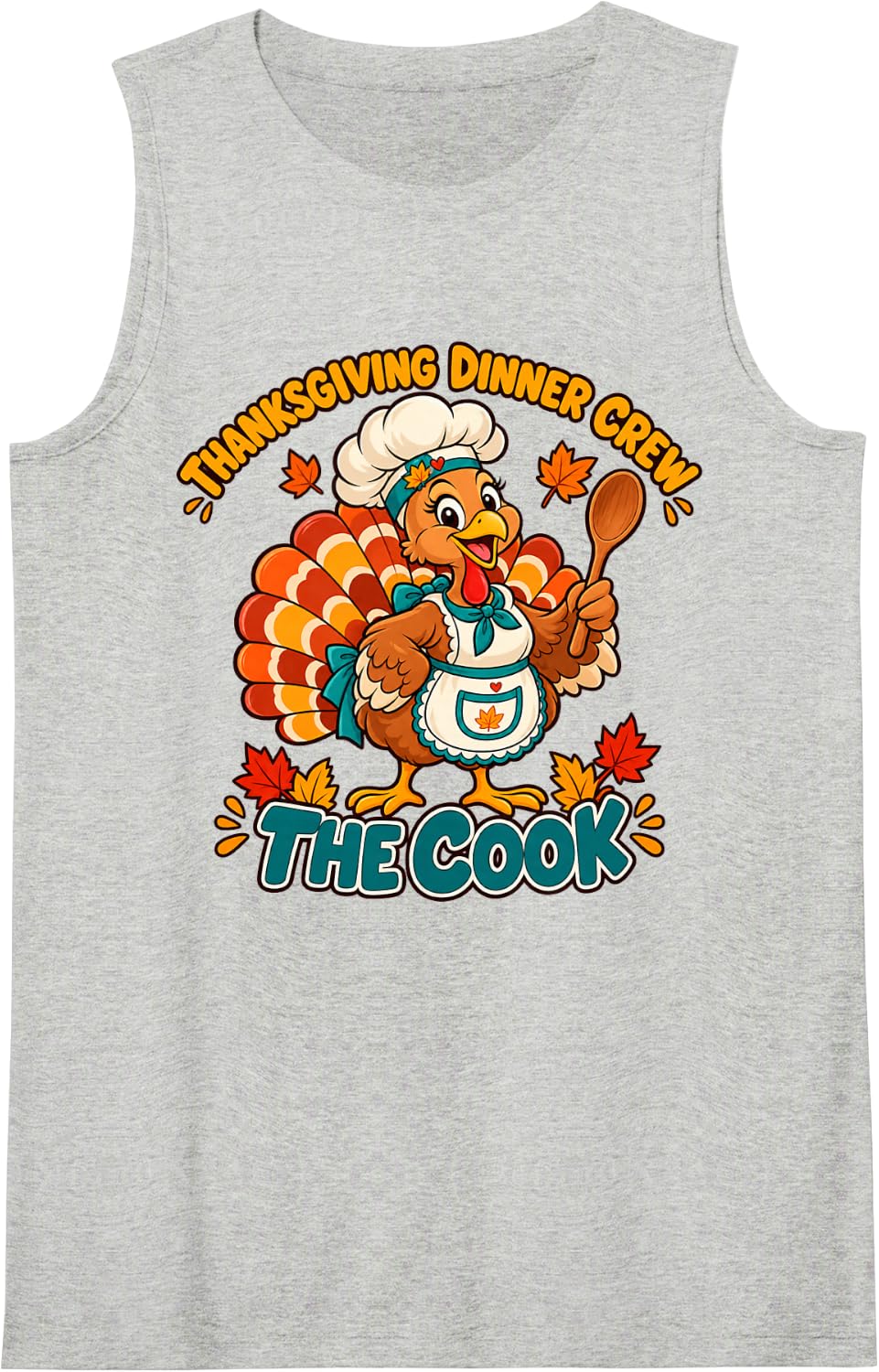 The Cook Thanksgiving Dinner Crew Matching Group Sleeveless Tank Top - Heather Grey