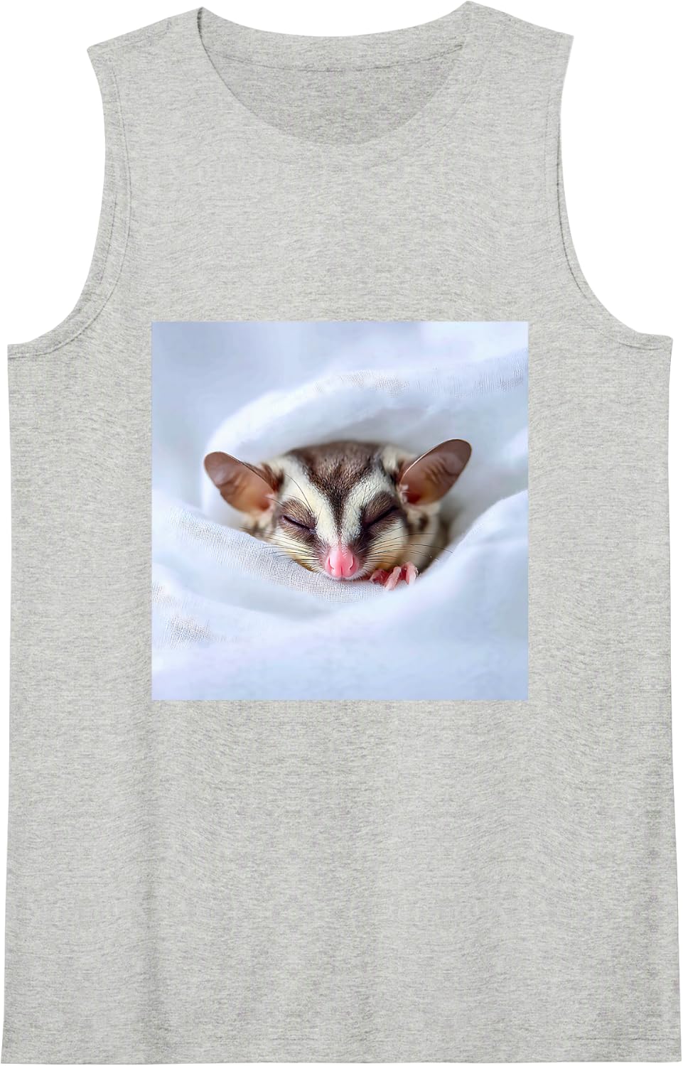 Sleeping Sugar Glider Cute Exotic Pet Marsupial Sleeveless Tank Top - Heather Grey