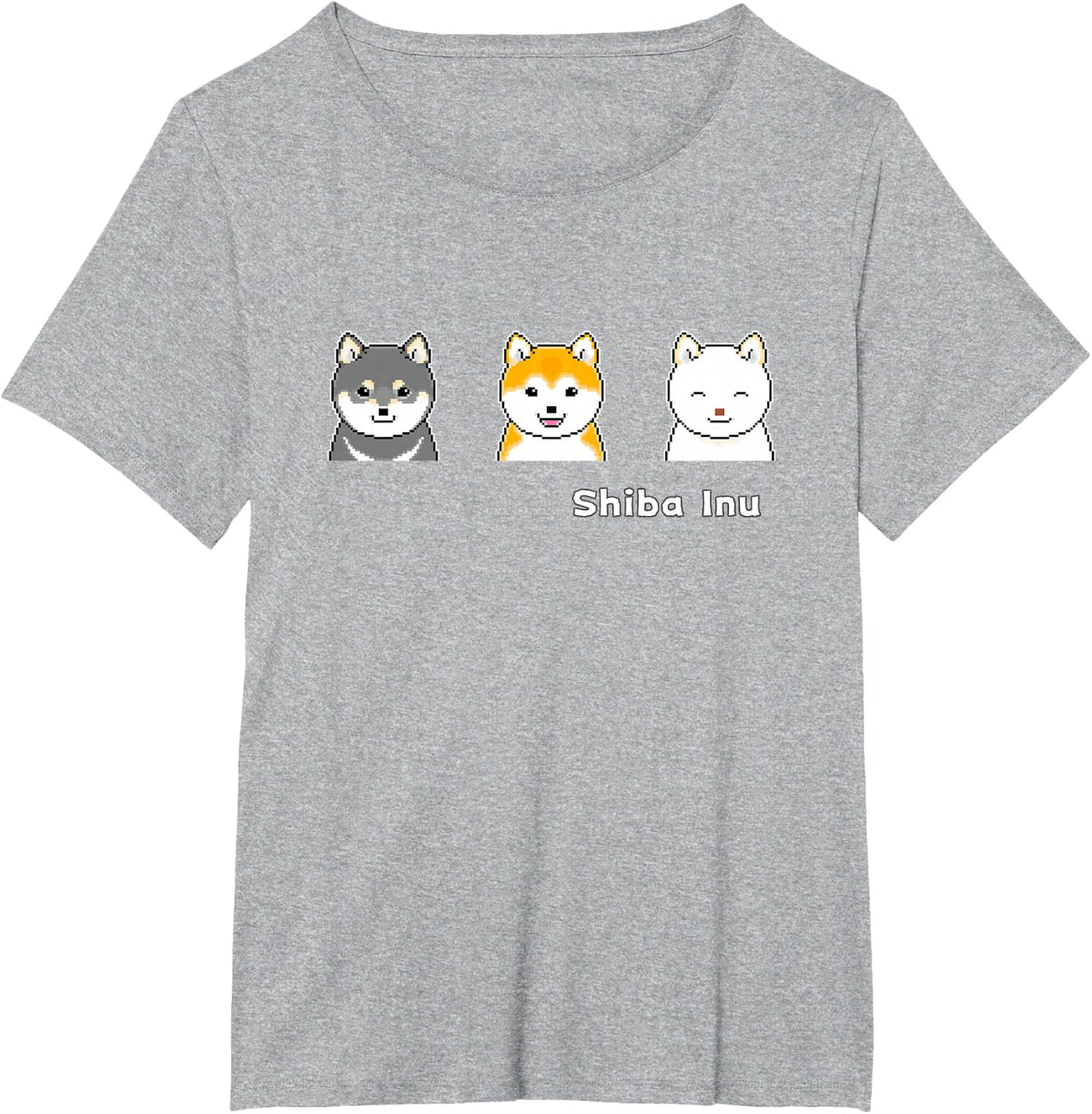 Three Shiba Inus With Different Coat Colors T-Shirt - Heather Grey