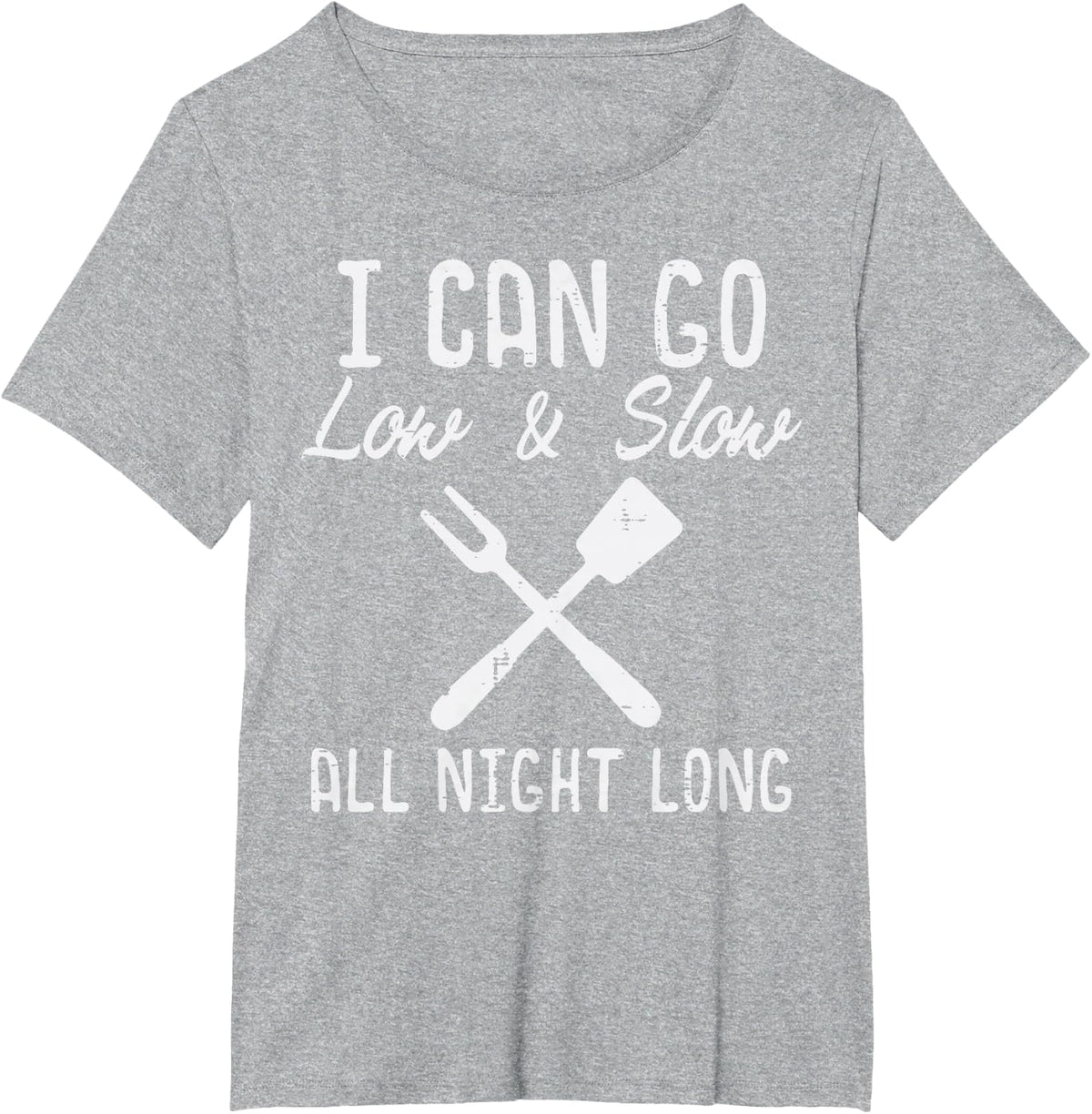 Bbq I Can Go Low Slow Funny Barbecue Grilling Dad Men Women T-Shirt - Heather Grey
