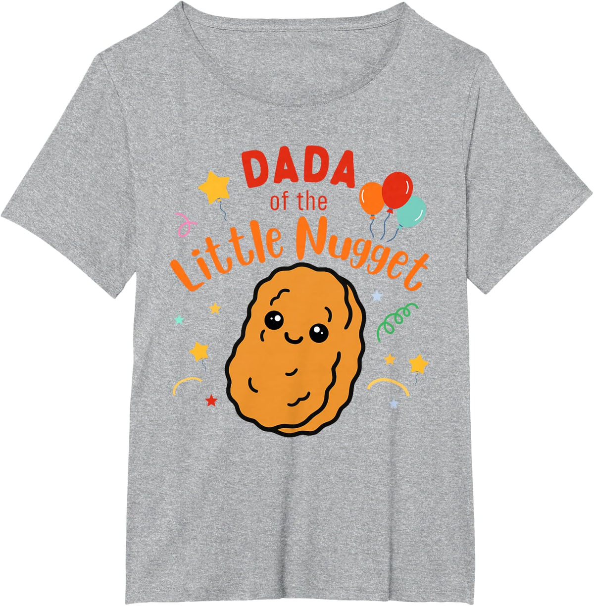 Dada of the Little Nugget Turning One 1st Birthday Matching T-Shirt - Heather Grey