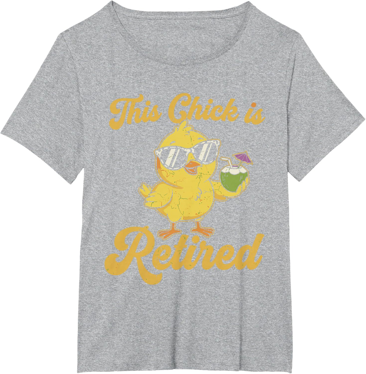 This Chick is Retired Funny Chicken Women Seniors T-Shirt - Heather Grey