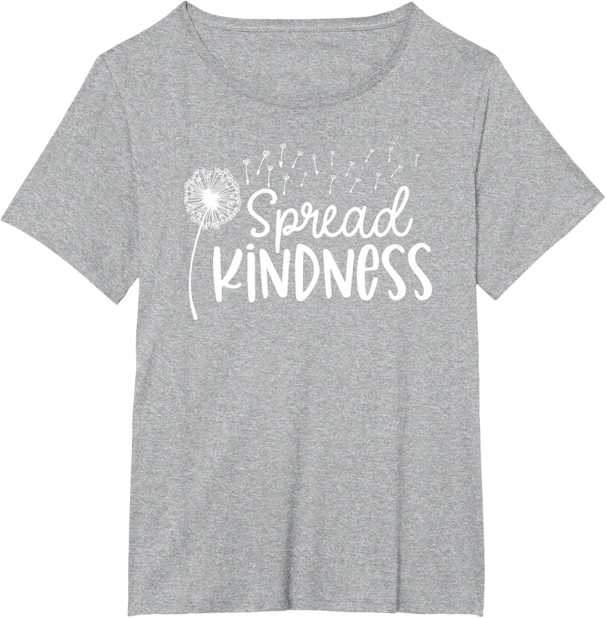 Spread Kindness Dandelion - Positive Message Quote T-Shirt - Heather Grey