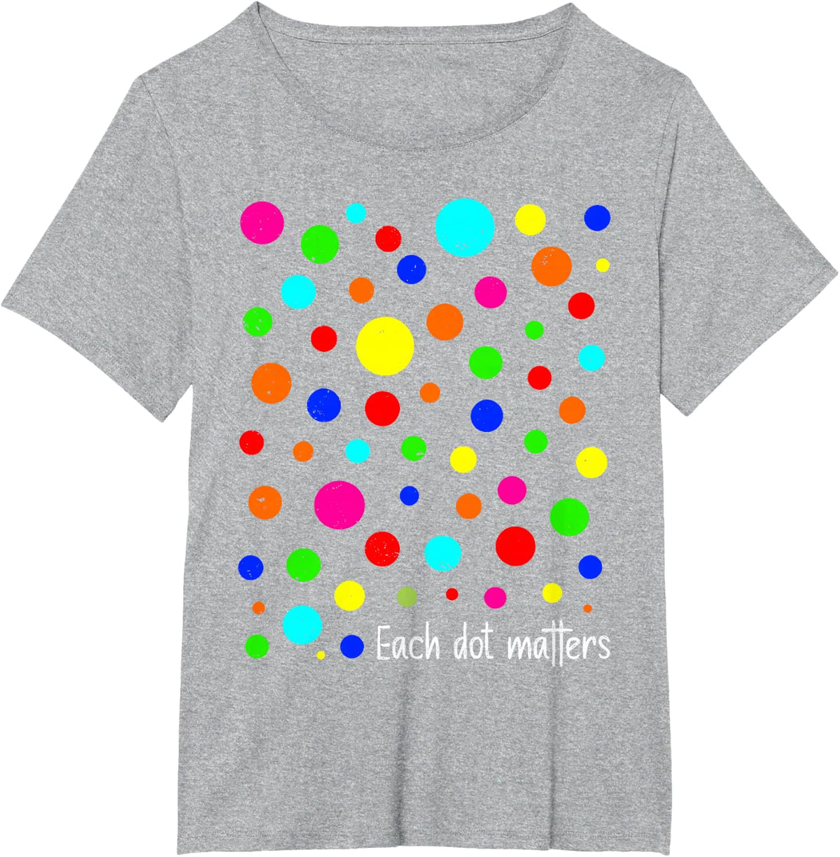 Happy Dot Day Shirt Kids Each Dot Matters Polka Dot Tee Boys Girls T-Shirt - Heather Grey
