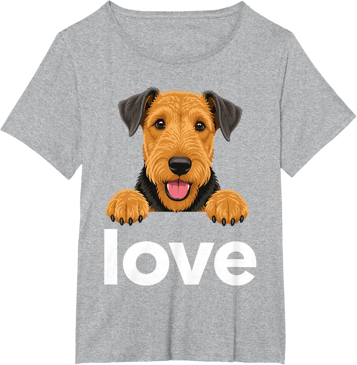 Airedale Terrier Art for Men Women Kids Airedale Terrier T-Shirt - Heather Grey