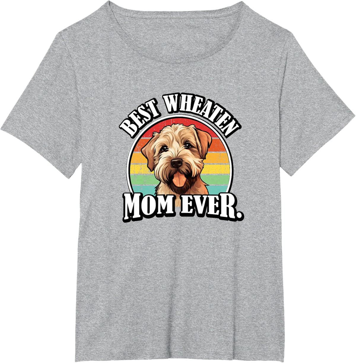 Retro Vintage Womens Girls Best Wheaten Terrier Mom Lover T-Shirt - Heather Grey
