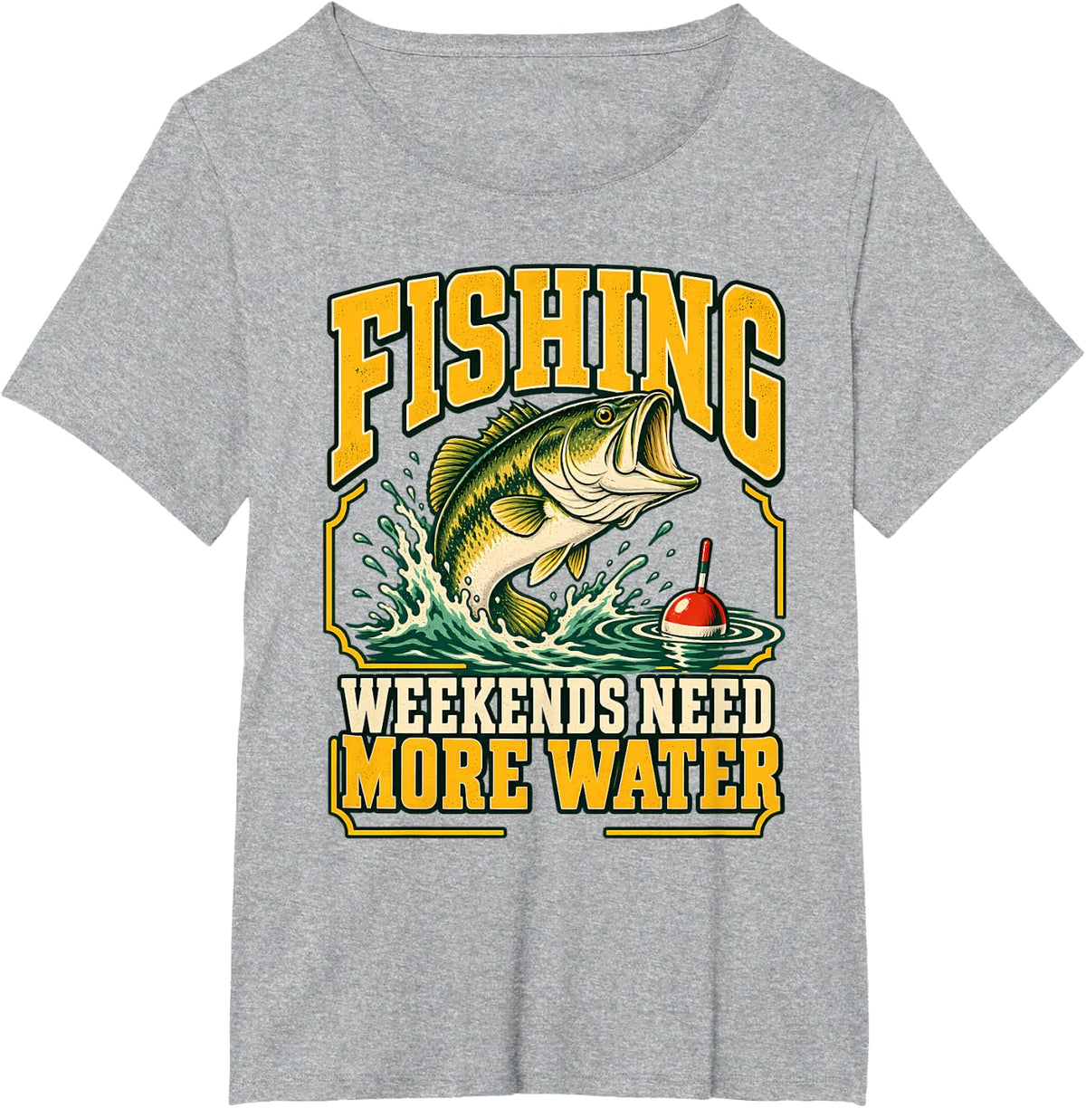 Fishing Bass Fish Fisherman Men Women T-Shirt - Heather Grey