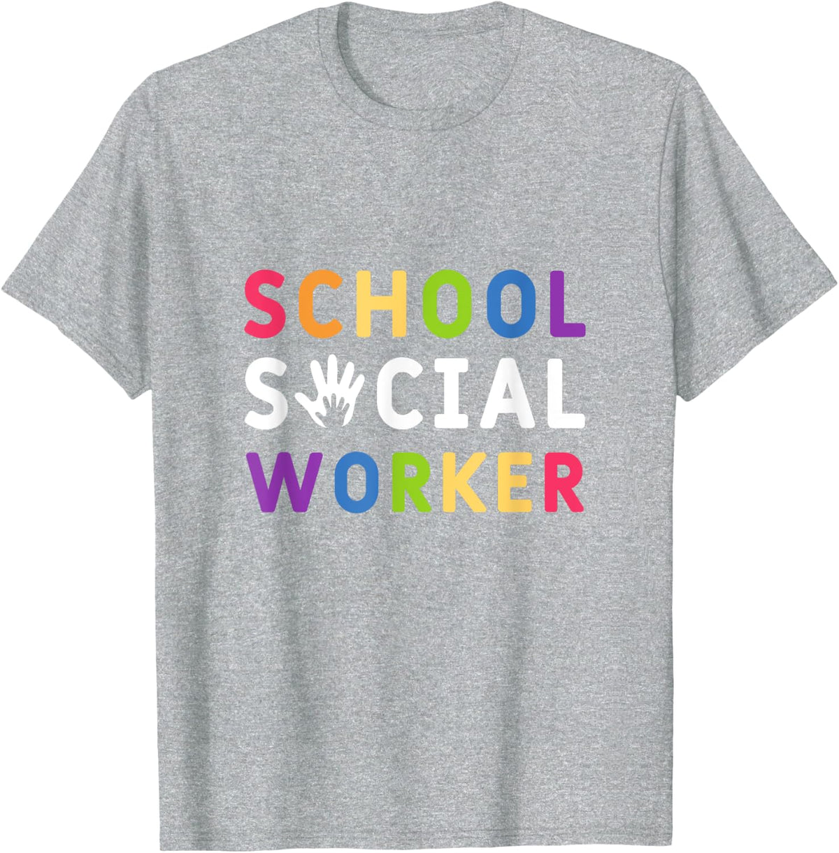 Social Work Rainbow Women School Social Worker T-Shirt - Heather Grey