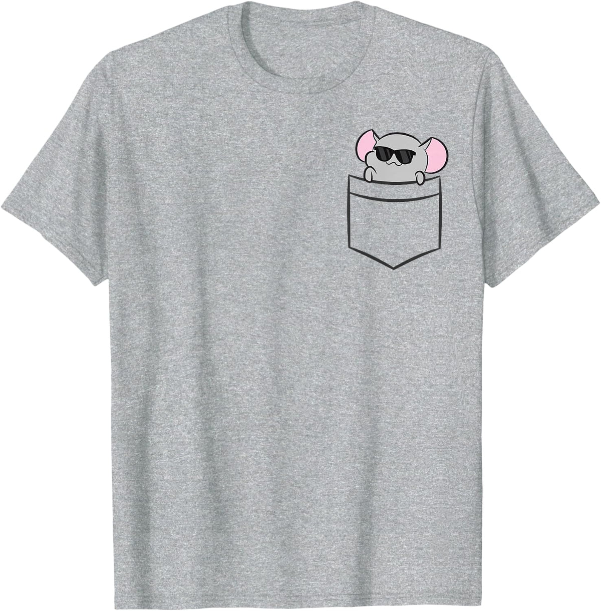 Chinchilla In a Pocket Cute Chinchilla T-Shirt - Heather Grey