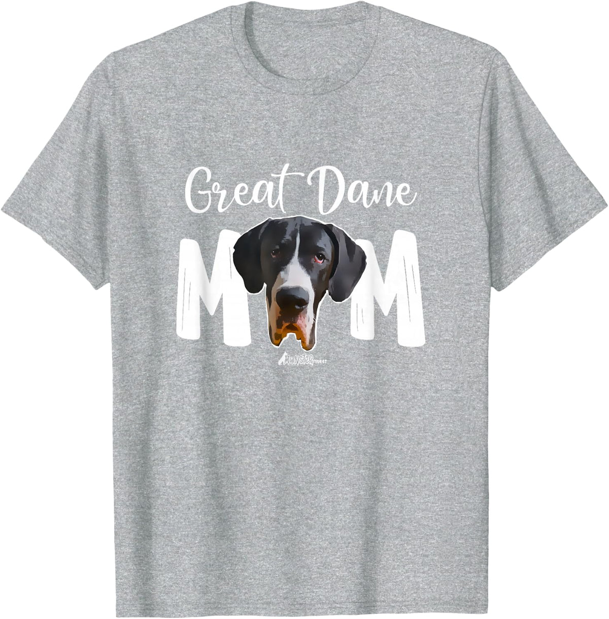 Cute Mantle Great Dane Shirt, Proud Dog Mom Top For Women T-Shirt - Heather Grey