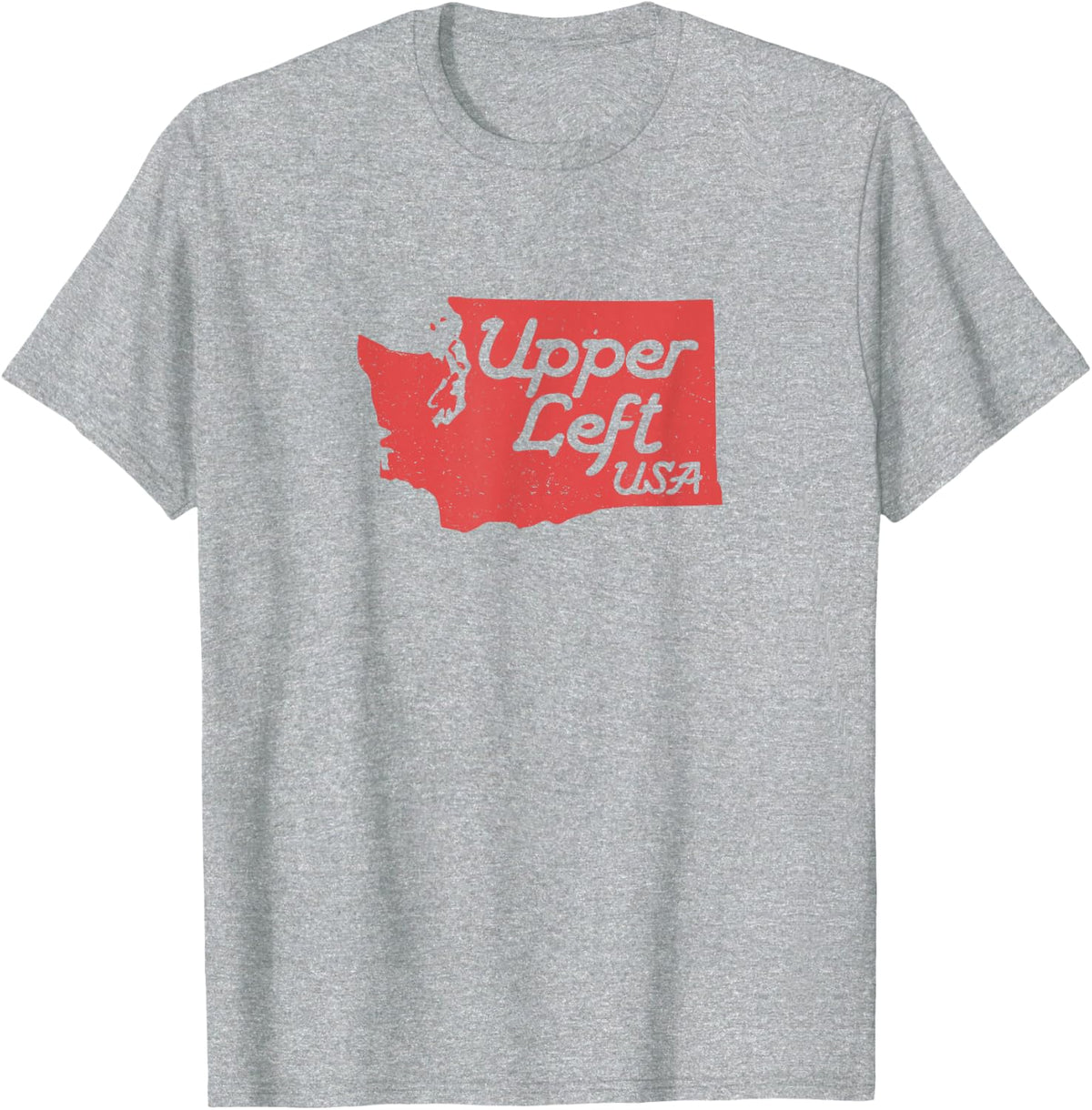 Upper Left USA T Shirt PNW Pacific Northwest tee T-Shirt - Heather Grey