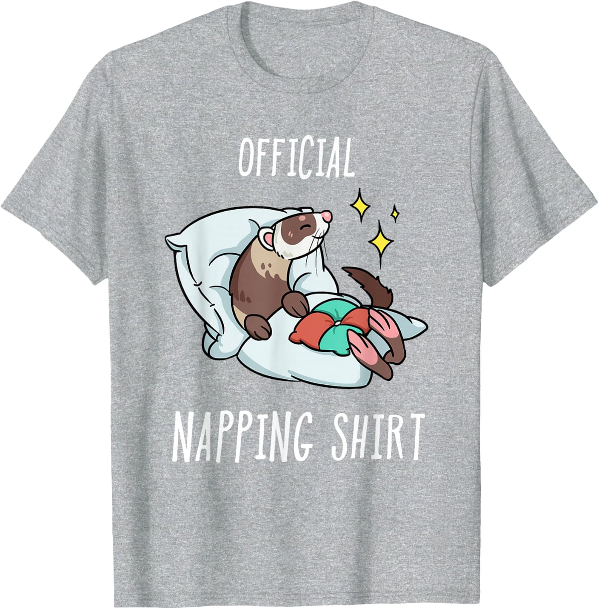 Sleeping Ferret Pajamas Sleepyhead T-Shirt - Heather Grey