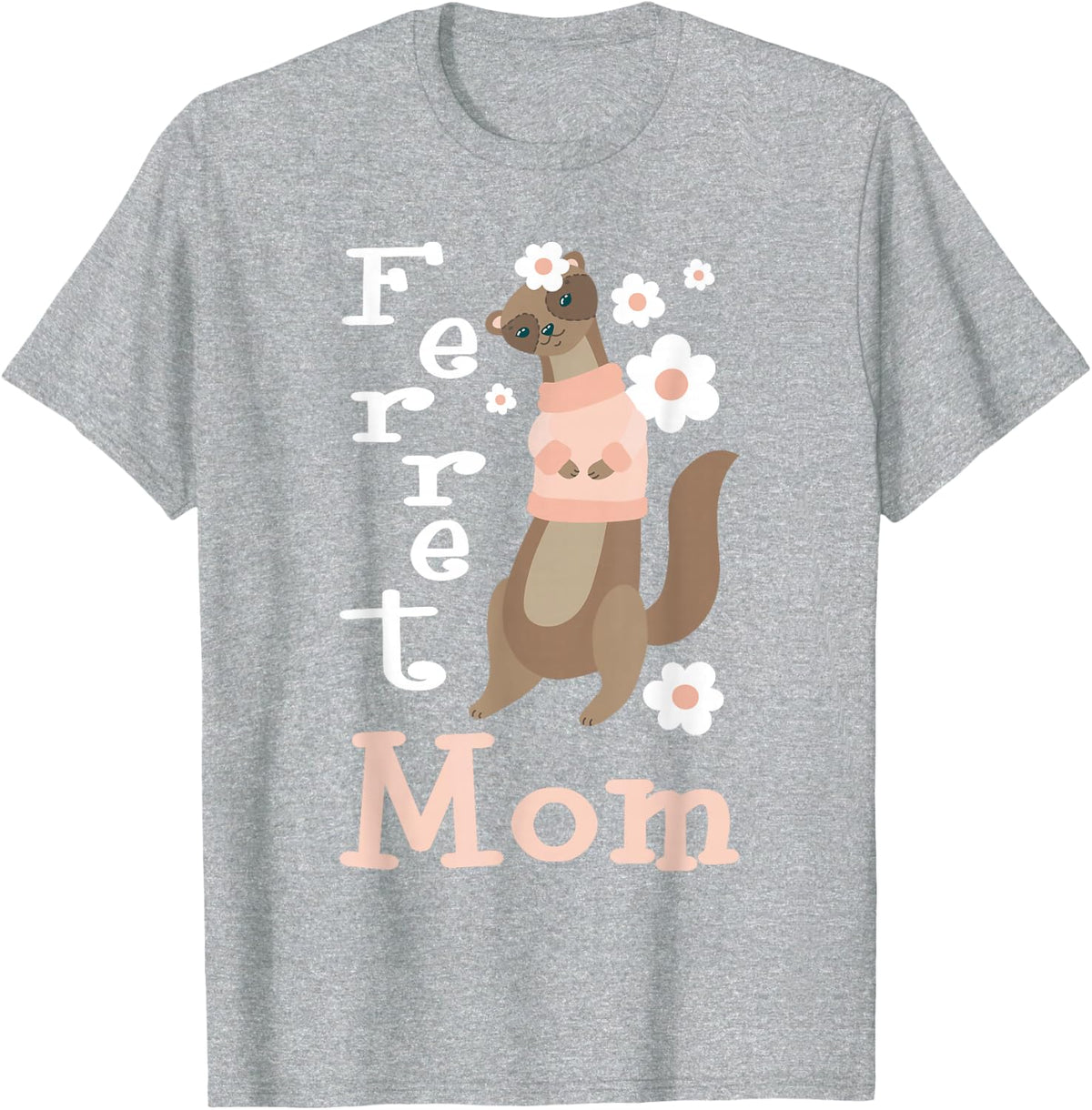 Ferret Mom - Zoo Animal Ferret Lover T-Shirt - Heather Grey