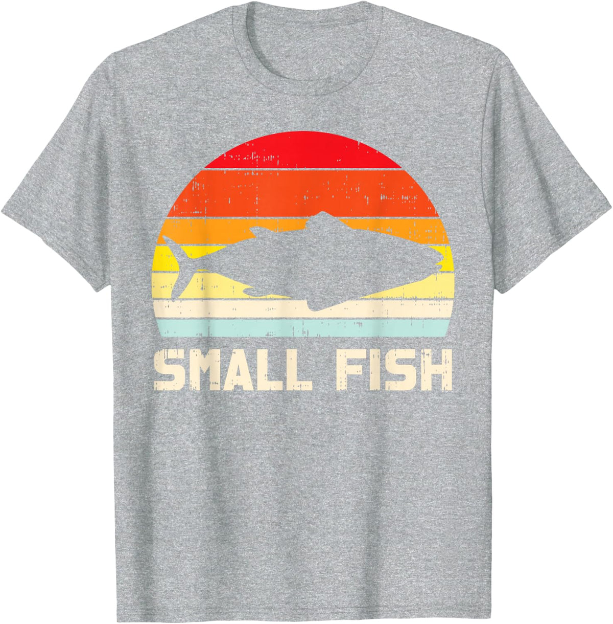Small Fish Retro Bass Fishing Shirt Boys Kids Fishing Tees Family Matching T Shirts Son Gift - Heather Grey